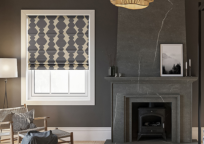 Construct, Warm Black - Motorised Roman Blind - Image 3